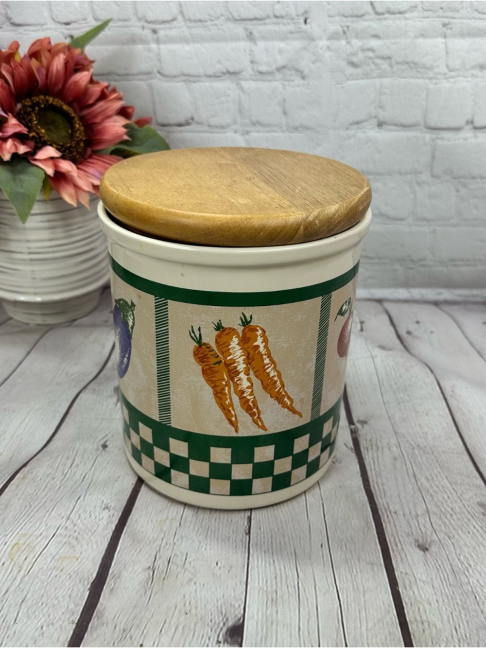 vtg 90s Himark vegetable medley large Canister cottage country farmhouse retro